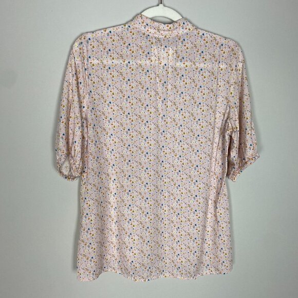 Evys tree Lisette Blouse Shirt Ditsy Floral Womens Medium Button Short Sleeves - Picture 6 of 7